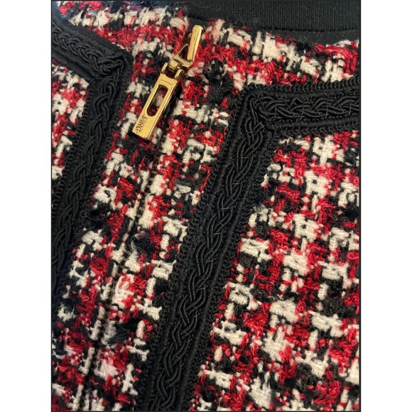 MNG by Mango Tweed Jacket red/black -Sz 8 - Picture 3 of 5